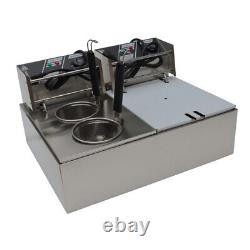 110V2 in1 Multifunctional Noodle Cooking Machine Countertop Deep Double Cylinder