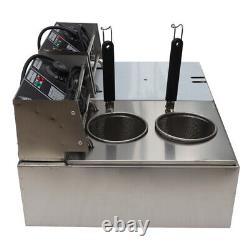 110V2 in1 Multifunctional Noodle Cooking Machine Countertop Deep Double Cylinder