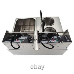 110V2 in1 Multifunctional Noodle Cooking Machine Countertop Deep Double Cylinder