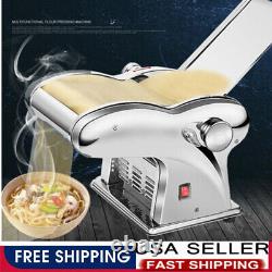 110V Electric Pasta Maker Dumpling Skin Noodles Machine+2 Blades Stainless Steel
