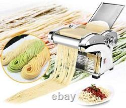 110V Electric Pasta Maker Dumpling Skin Noodles Machine+2 Blades Stainless Steel