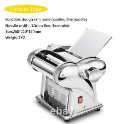 110V Stainless Steel Electric Pasta Maker Dumpling Skin Noodles Machine 2 Blades