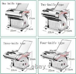 110V Stainless Steel Electric Pasta Maker Machine Dough Cutter with1/2/3/4 Knives