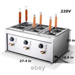 220V 6 Holes Electric Pasta Cooking Machine Pasta Noodles Cooker