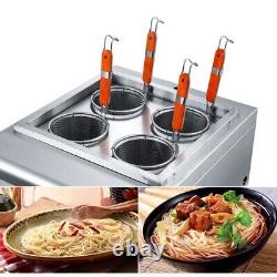220V Commercial Pasta Cooker 4 Holes Noodle Cooking Machine 4 Basket Pasta Maker
