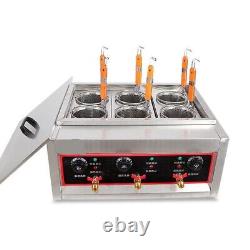 220V Commercial Pasta Cooker 6 Holes Noodle Cooking Machine 6 Basket Pasta Maker
