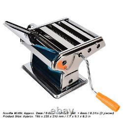 3 Blade Noodle Maker Manual Pasta Machine Stainless Steel Dough Sheeter