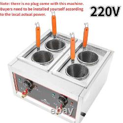 4 Baskets Electric Commercial 2KW Noodles Cooker / Pasta 11L+11L Cooking Machine