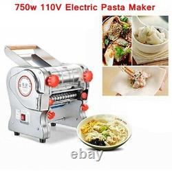 750W 110V Electric Pasta Maker Stainless Steel Noodle Roller Wonton Skin Machine