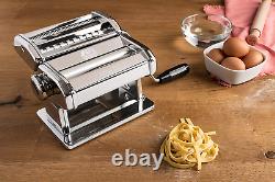 8320 150 Pasta Machine, Includes Pasta Cutter & Hand Crank Silver