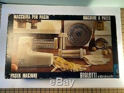 Bialetti Pasta Machine Electric Italy Three Attachments In Box Booklets Working