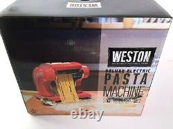 Brand New Weston Deluxe Electric Pasta Machine 01-0601-W Red Free Shipping