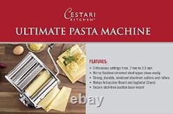 Cestari Ultimate Pasta Machine Unique Patented Suction Base for No-Slip Use