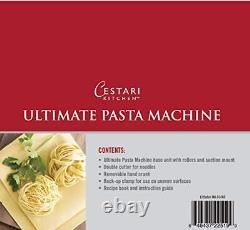 Cestari Ultimate Pasta Machine Unique Patented Suction Base for No-Slip Use