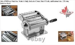 Chrome Plated Stainless Steel Pasta Machine With Pasta Cutter & Hand Crank 150 mm