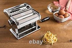 Chrome Plated Stainless Steel Pasta Machine With Pasta Cutter & Hand Crank 150 mm