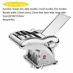 Electric Pasta Maker Machine Dumpling Dough Skin Noodle Spaghetti Making 4 Knife