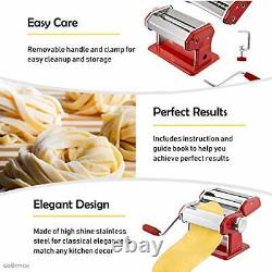 GOURMEX Stainless Steel Manual Pasta Maker Machine with Adjustable Thickness