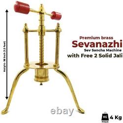 Heavy Brass Sevanazhi, Sev Sancha Machine with Free 2 Solid Jali For idiyappam