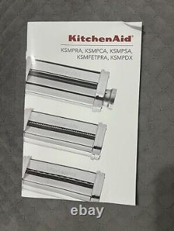 KitchenAid Attachment 3-Piece Pasta Roller Cutter Set Made in Italy Open Box New