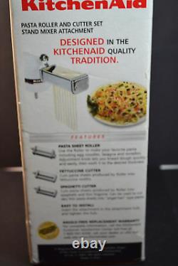 KitchenAid Stand Mixer Attachment 3Pc Pasta Roller & Cutter Set KPRA NEW