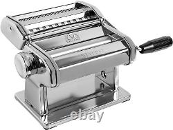 MARCATO 150 Pasta Machine, Made in Italy, Includes Cutter, Hand Crank, and Inst