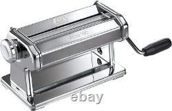 Marcato Atlas 180 MM Roller Sheeter Stainless Steel Pasta Maker, Silver