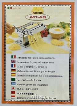 Marcato Atlas Pasta Machine Stainless Steel Silver Atlas 150 Made in Italy NOS