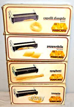 Marcato Atlas Pasta Maker 150 +4 Attachments Spaghetti Trenette Pappard Capelli