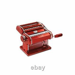 Marcato Kitchen Atlas Pasta Machine 150 Roll Cutter Hand Crank Aluminum Red 8334