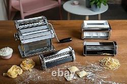 Marcato Multipast Machine for Pasta Manual, Steel Chrome, Silver, 20 x 20.7 x 1
