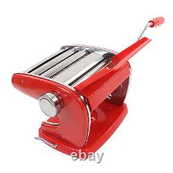 Noodles Maker Hand Crank Pasta Machine Red Suction Cup Type 3 Blades for Home