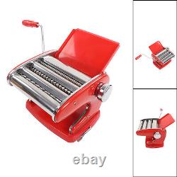 Noodles Maker Hand Crank Pasta Machine for Home Red Suction Cup Type 3 Blades