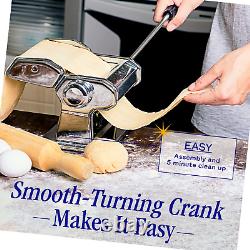 Nuvantee Pasta Maker Machine, Manual Hand Press, Adjustable Thickness Settings