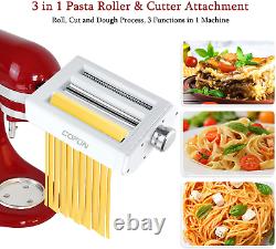Pasta Maker Attachment for Kitchenaid Stand Mixer, Cofun 3 in 1 Pasta Machine As