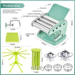 Pasta Maker Machine, 8-Piece Set, with 5 Adjustable Thickness Mint Green