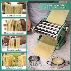 Pasta Maker Machine, 8-Piece Set, with 5 Adjustable Thickness Mint Green