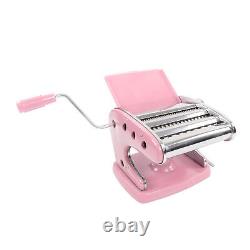 (Pink)Pasta Maker Machine Stainless Steel Manual Hand Press With Pasta Roller