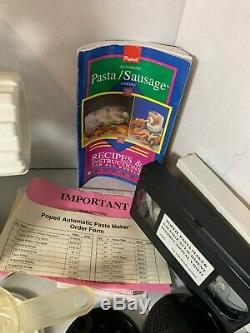 Popeil P400 Automatic Pasta Sausage Maker Machine + Attachments, Recipes, VHS