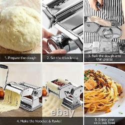 Stainless Steel Pasta Machine, Cutter, Ravioli Attachment and 4 Piece Pasta Roll