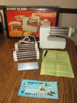 Vintage Bialetti Electric Pasta Noodle Maker Machine Italy metal rollers