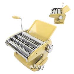 (Yellow)Stainless Steel Noodles Maker Multifunction Hand Crank Pasta Machine