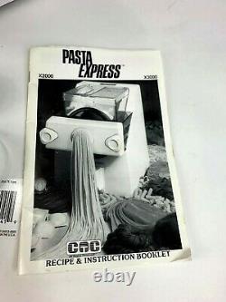 Ctc Pasta Express X3000 Electric Pasta Machine Mixer Maker Avec Coupeurs De Pâtes
