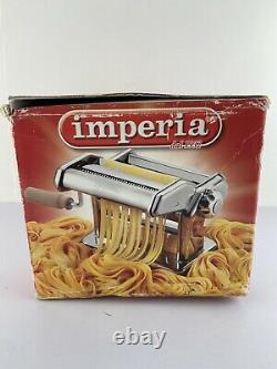Imperia Pasta Maker Machine Heavy Duty Red Steel Sp-150 Made In Italy Never Used