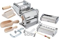 Machine à pâtes - Ensemble deluxe de 11 pièces avec machine, accessoires, recettes et accessoires.