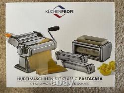 Machine à pâtes Kuchenprofi Germany avec découpeur, manivelle et autres accessoires - Neuf