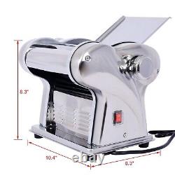 Machine à pâtes électrique - Machine à nouilles - Rouleau à pâte à 8 vitesses - En acier inoxydable - Double usage