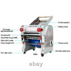 Machine à pâtes électrique en acier inoxydable de 110V 550W, rouleau de pâte pour nouilles, peau de dumpling et bun.
