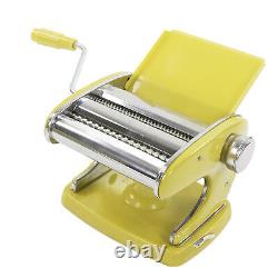Machine à pâtes manuelle en acier inoxydable avec presse à main (jaune)