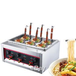 New Electric 6 Trous Noodles Gazinière Avec Filtre Pâtes Commercial Cuisine Machine
